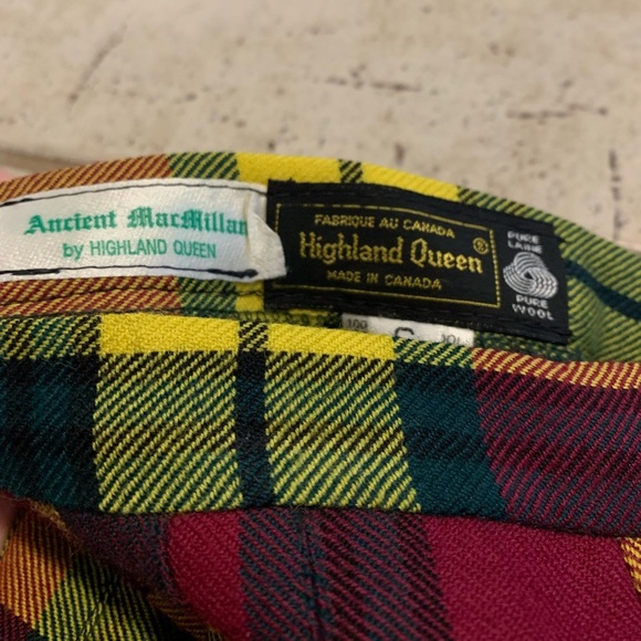 Vintage Highland Queen Ancient MacMillan Tartan Kilt Skirt Pure Virgin Wool 6 - Picture 3 of 7